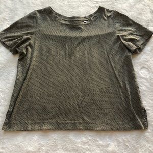 army green w/ black lines making geometric shapes